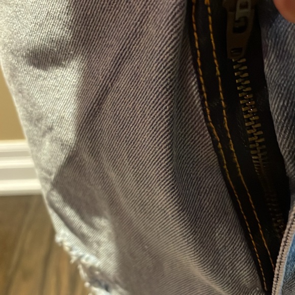 Retro Distressed POL Denim Skirt with Metal Studs - Picture 11 of 16